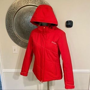 DESCENTE red ski jacket with removable hood - Size 8 / S
